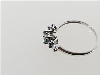 14K White Gold APX 3/4 CTW Princess Blue Diamond Ring Sz 8.5